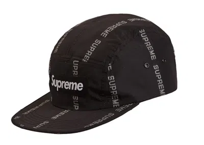 Pre-owned Supreme Reflective Text Camp Cap In Black