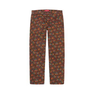 Pre-owned Supreme Regular Jean 'flowers' In Multi-color