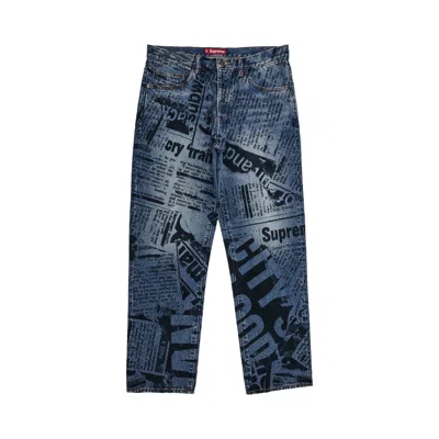 Pre-owned Supreme Regular Jean 'newspaper' | Multi-color | Men's Size 30