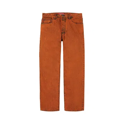 Pre-owned Supreme Regular Jean 'overdyed Orange' | Men's Size 32