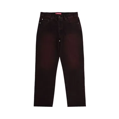 Pre-owned Supreme Regular Jean 'overdyed Red' | Men's Size 34