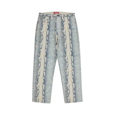 Pre-owned Supreme Regular Jean 'snake' In Blue