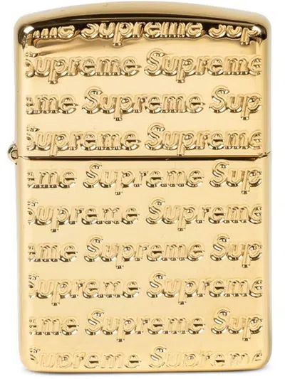 Supreme Repeat Engraved Zippo In 金色