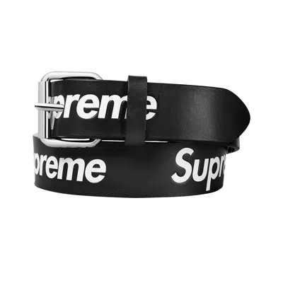 Pre-owned Supreme Repeat Leather Belt 'black'