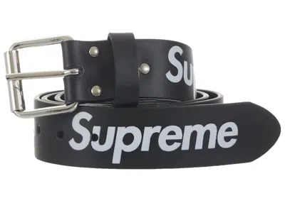 Pre-owned Supreme Repeat Leather Belt (fw25) In Black
