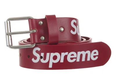 Pre-owned Supreme Repeat Leather Belt (fw25) In Red