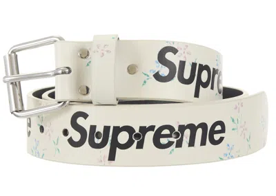 Pre-owned Supreme Repeat Leather Belt (fw25) In White