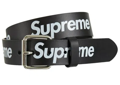 Pre-owned Supreme Repeat Leather Belt In Black