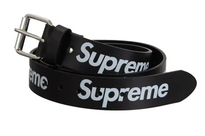 Pre-owned Supreme Repeat Leather Belt (ss24) Black