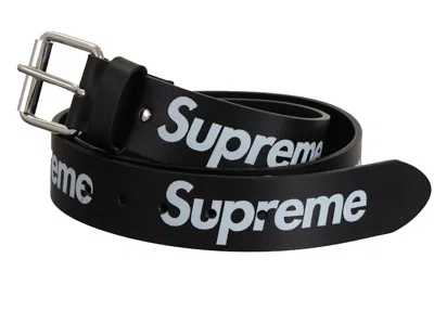 Pre-owned Supreme Repeat Leather Belt (ss24) In Black