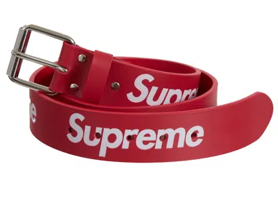 Pre-owned Supreme Repeat Leather Belt (ss24) In Red