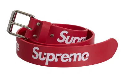 Pre-owned Supreme Repeat Leather Belt (ss24) Red