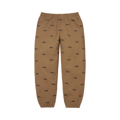 Pre-owned Supreme Repeat Script Sweatpant 'dark Khaki' | Tan | Men's Size S In Brown