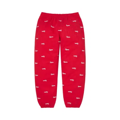 Pre-owned Supreme Repeat Script Sweatpant 'red' | Men's Size M