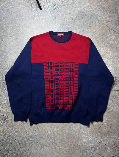 Pre-owned Supreme Repeat Sweater Skate Style In Red