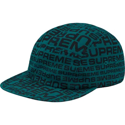 Pre-owned Supreme Repeater Camp Cap In Teal