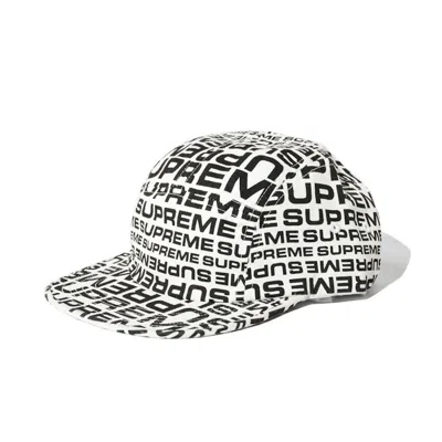 Pre-owned Supreme Repeater Camp Cap In White