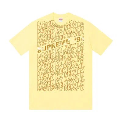 Pre-owned Supreme Respected Tee 'pale Yellow' | Men's Size Xl