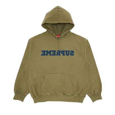 Pre-owned Supreme Reverse Hooded Sweatshirt 'light Olive' | Green | Men's Size M