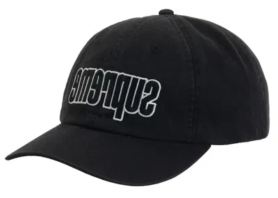 Pre-owned Supreme Reverse Logo 6panel In Black