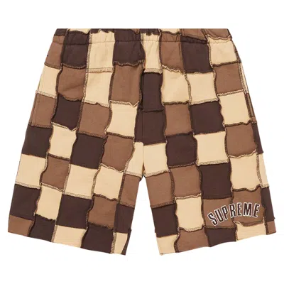 Pre-owned Supreme Reverse Patchwork Sweatshort 'brown' | Men's Size L