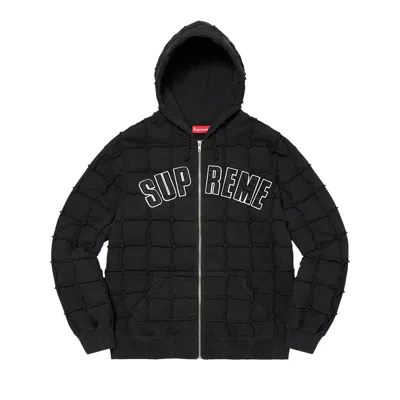 Pre-owned Supreme Reverse Patchwork Zip Up Hooded Sweatshirt 'black'