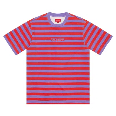 Pre-owned Supreme Reverse Stripe Short-sleeve Top 'red'