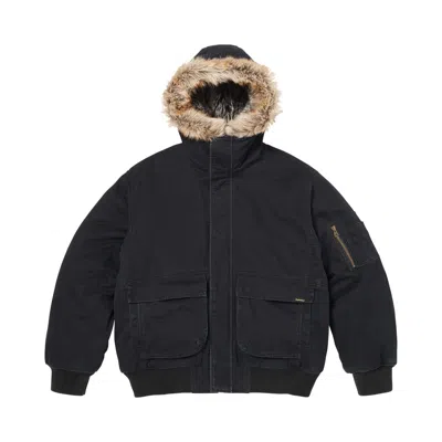 Pre-owned Supreme Reversible Faux Fur Hooded Work Jacket 'black' | Men's Size Xxl