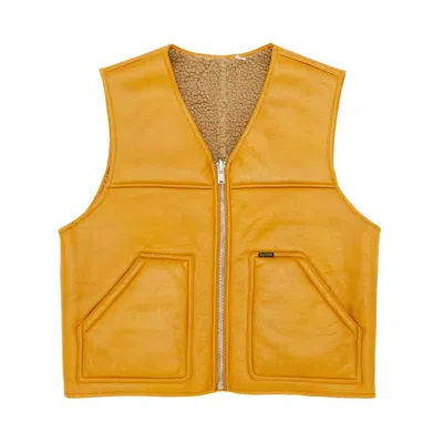 Pre-owned Supreme Reversible Faux Shearling Work Vest 'yellow'