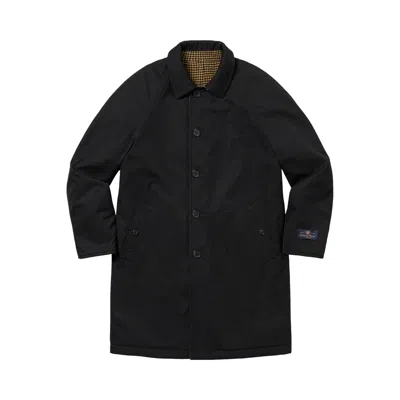 Pre-owned Supreme Reversible Houndstooth Overcoat 'black'