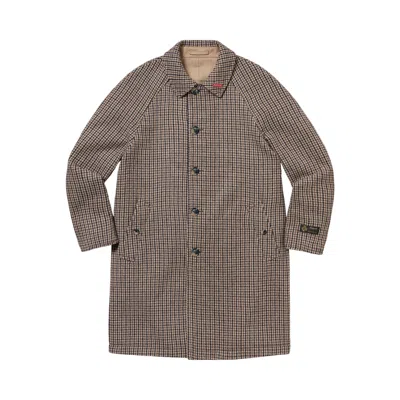 Pre-owned Supreme Reversible Houndstooth Overcoat 'tan'