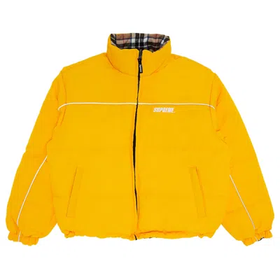 Pre-owned Supreme Reversible Puffer Jacket 'yellow'