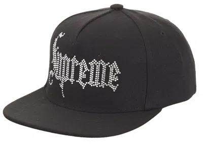 Pre-owned Supreme Rhinestone 5panel In Black