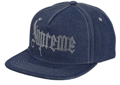 Pre-owned Supreme Rhinestone 5panel In Denim