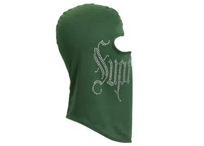 Pre-owned Supreme Rhinestone Balaclava In Green