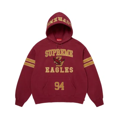 Pre-owned Supreme Rhinestone Eagle Hooded Sweatshirt 'cardinal' | Red | Men's Size Xxl