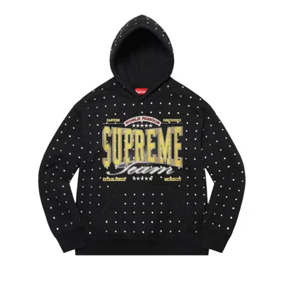 Pre-owned Supreme Rhinestone Hooded Sweatshirt 'black' | Men's Size Xl