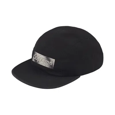 Pre-owned Supreme Rhinestone Label Camp Cap 'black' | Men's Size Onesize