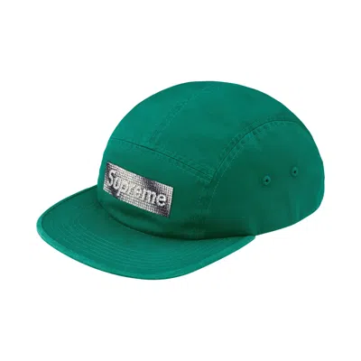 Pre-owned Supreme Rhinestone Label Camp Cap 'green' | Men's Size Onesize