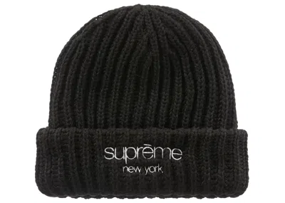 Pre-owned Supreme Ribbed Beanie (fw22) In Black