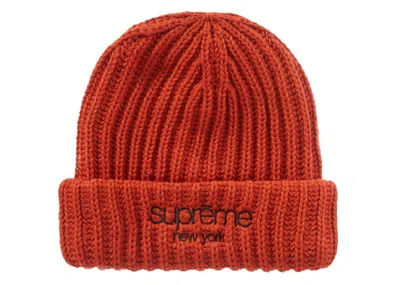 Pre-owned Supreme Ribbed Beanie (fw22) In Burnt Orange