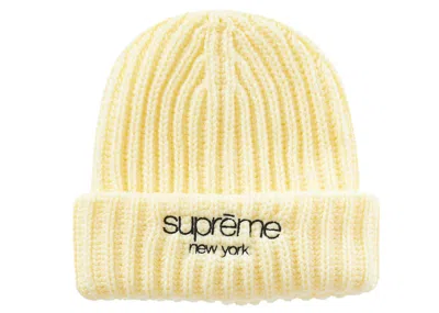 Pre-owned Supreme Ribbed Beanie (fw22) In Cream