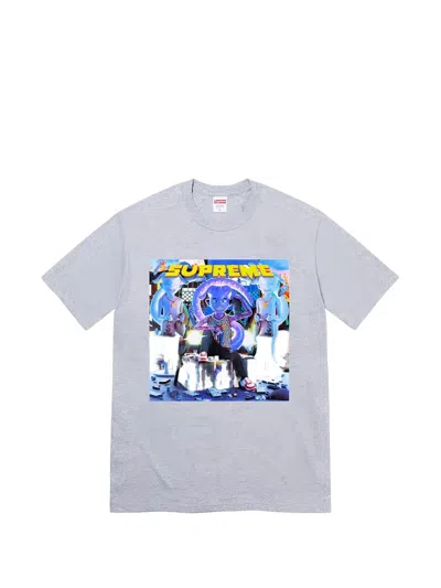 Supreme Richest Graphic-print T-shirt In Gray