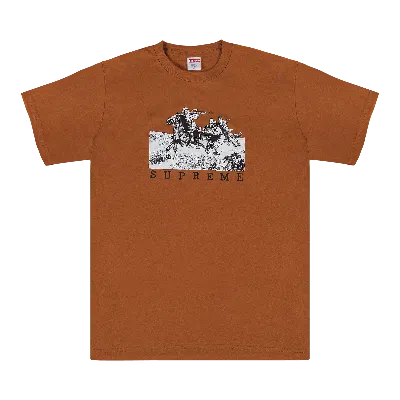 Pre-owned Supreme Riders T-shirt 'rust' In Orange