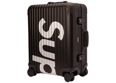 Pre-owned Supreme Rimowa Topas Wheel 45l In Black