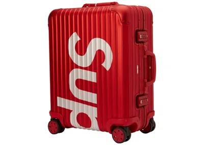 Pre-owned Supreme Rimowa Topas Wheel 45l In Red