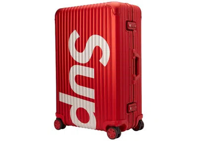 Pre-owned Supreme Rimowa Topas Wheel 82l In Red
