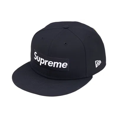 Pre-owned Supreme Rings Box Logo New Era 'navy' | Blue | Men's Size 8