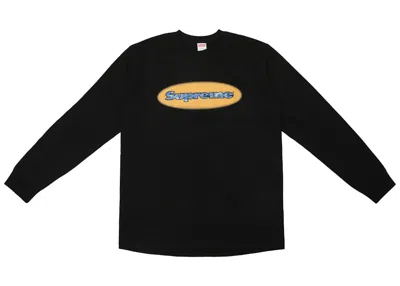 Pre-owned Supreme Ripple Long Sleeve Tee Shirt In Black