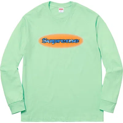 Pre-owned Supreme Ripple Long Sleeve Tee Shirt In Mint